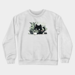Plant killer black cat Crewneck Sweatshirt
